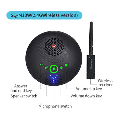 Microfono di conferenza professionale SQ-M13W 2.4G Microfono omnidirezionale wireless, 360 gradi, audio ad alta definizione e riduzione del rumore